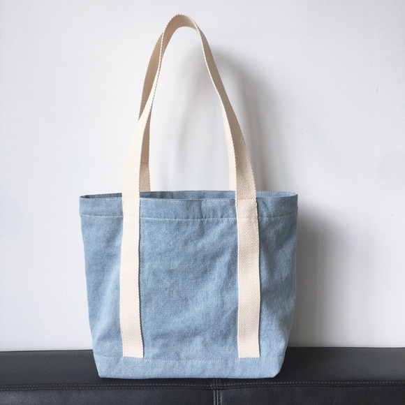 Polo by Ralph Lauren Light Blue Denim Tote Bag Bear Embroidered - Picture 3 of 6